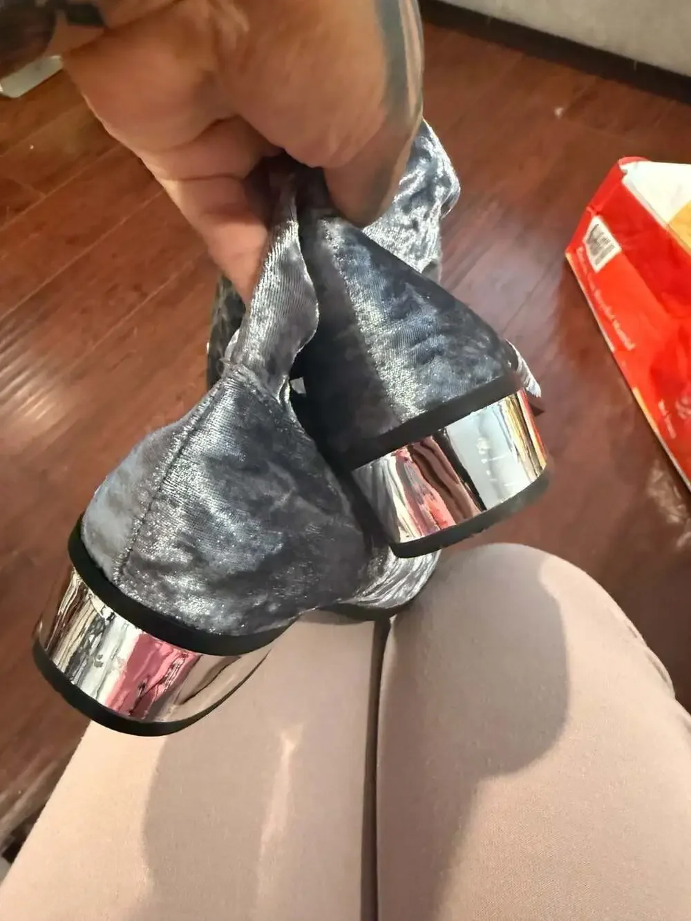 BAMBOO Ice Velour colored fitted Boot flats Sz.7/7.5